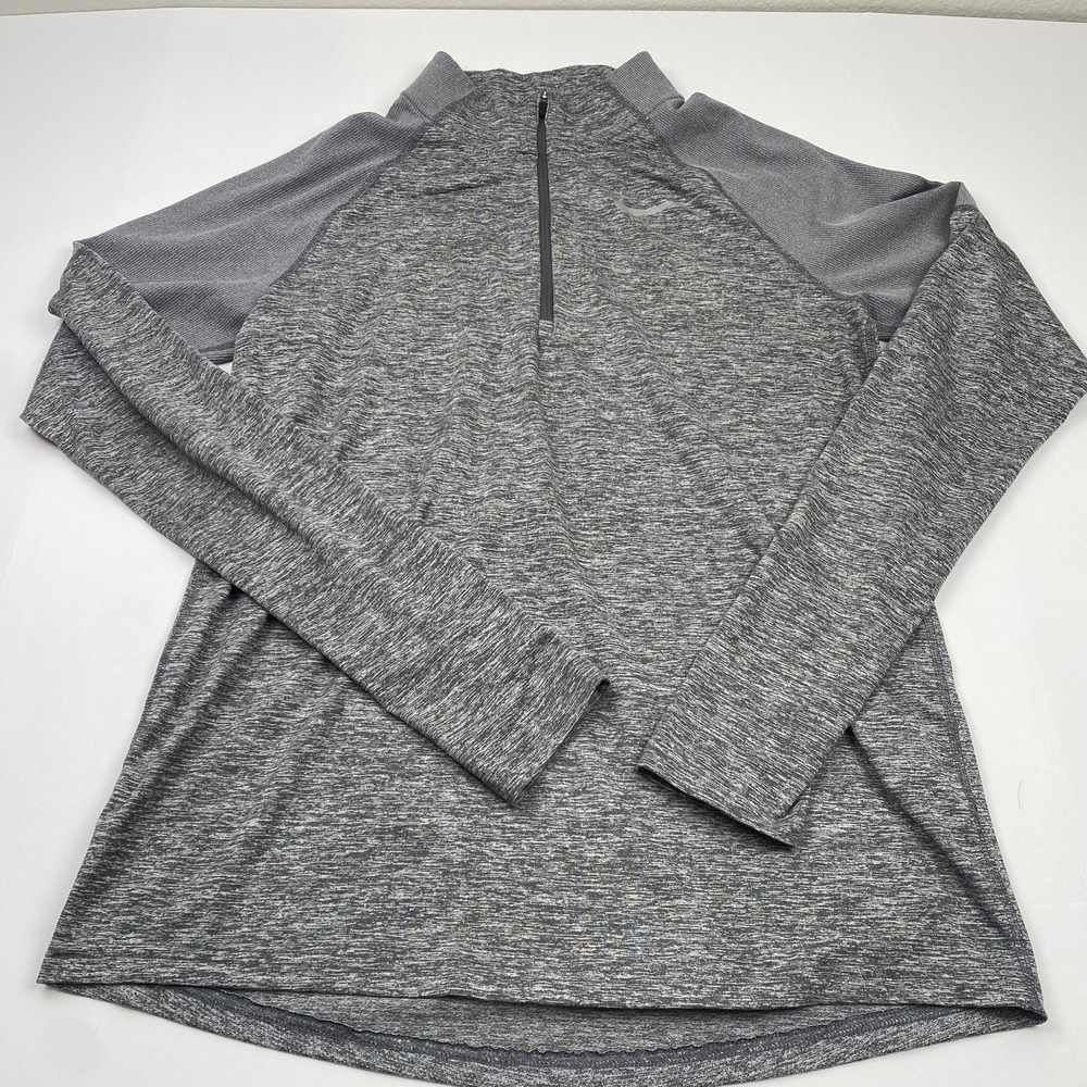 Nike Dri-FIT Running Pullover Mens Small Gray Half Zip Long Sleeve Shirt Stretch